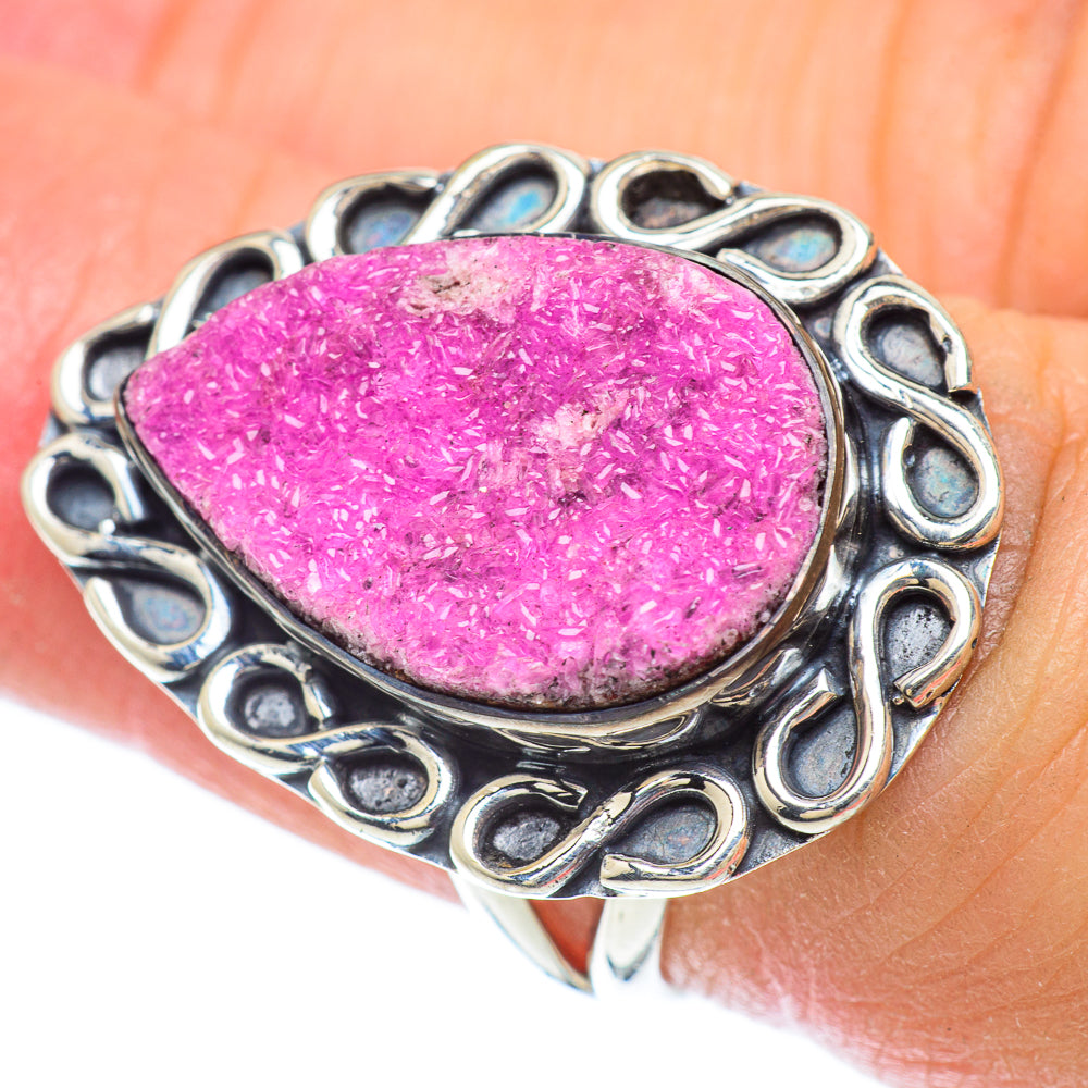 Cobalto Calcite Druzy Rings handcrafted by Anasilvercos - RING56755
