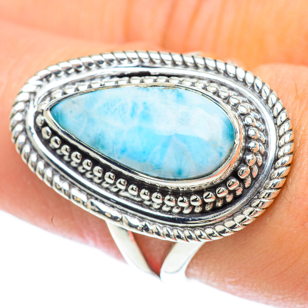 Larimar Rings handcrafted by Anasilvercos - RING56768