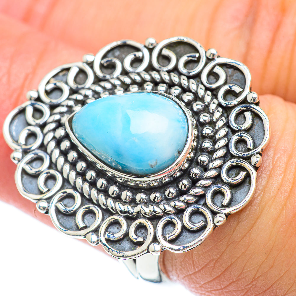 Larimar Rings handcrafted by Anasilvercos - RING56794