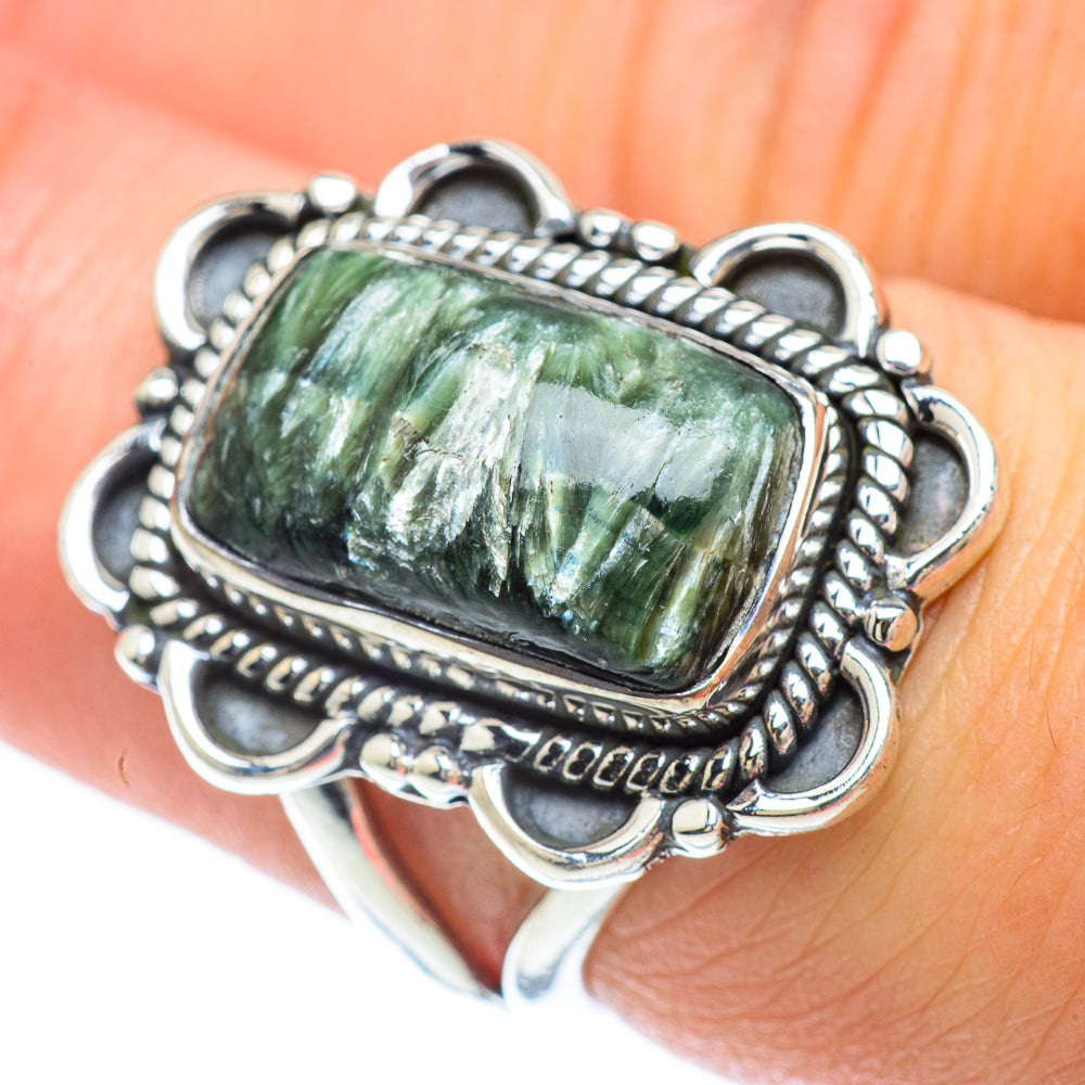 Seraphinite Rings handcrafted by Anasilvercos - RING56798