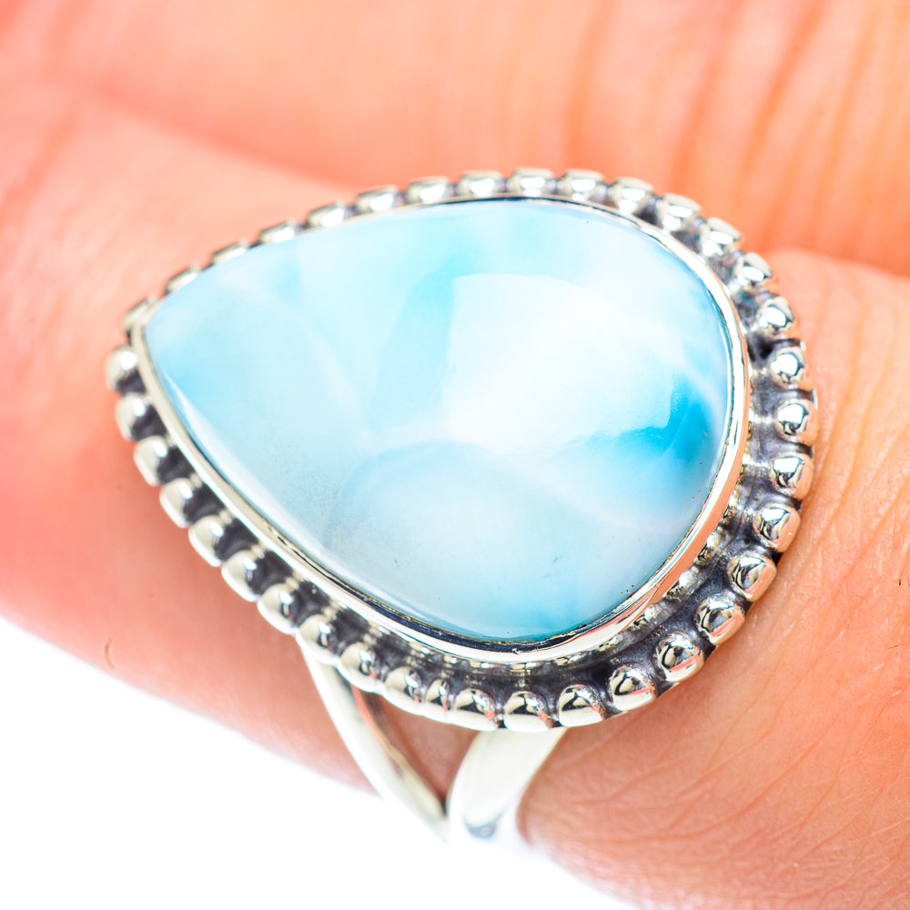 Larimar Rings handcrafted by Anasilvercos - RING56820