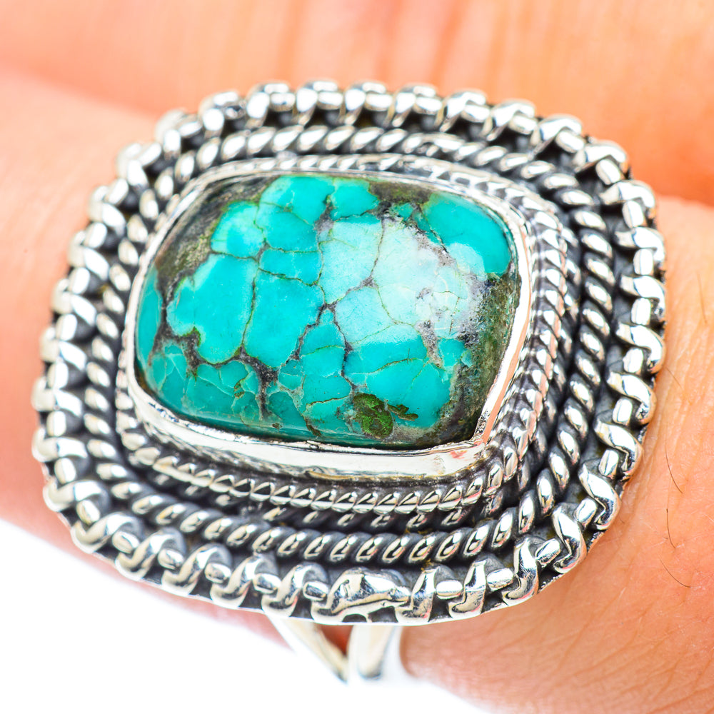 Tibetan Turquoise Rings handcrafted by Anasilvercos - RING56822