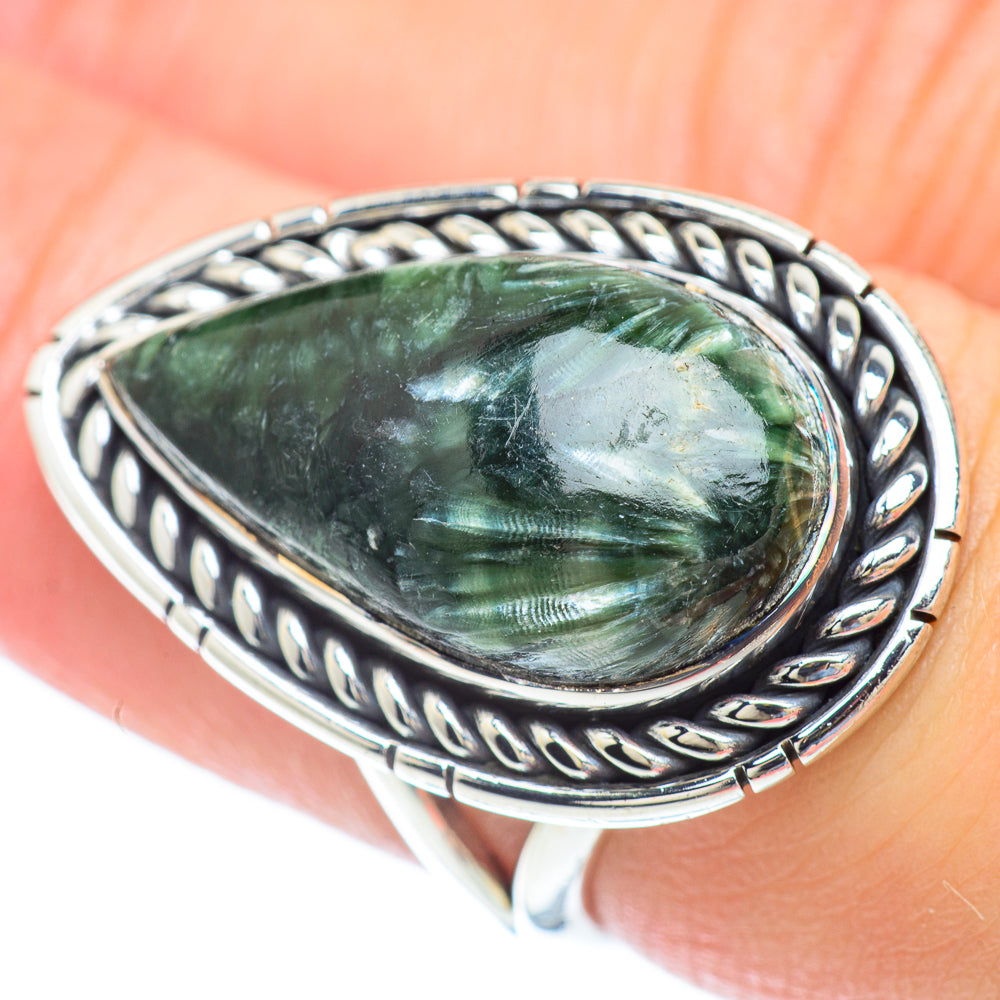 Seraphinite Rings handcrafted by Anasilvercos - RING56827