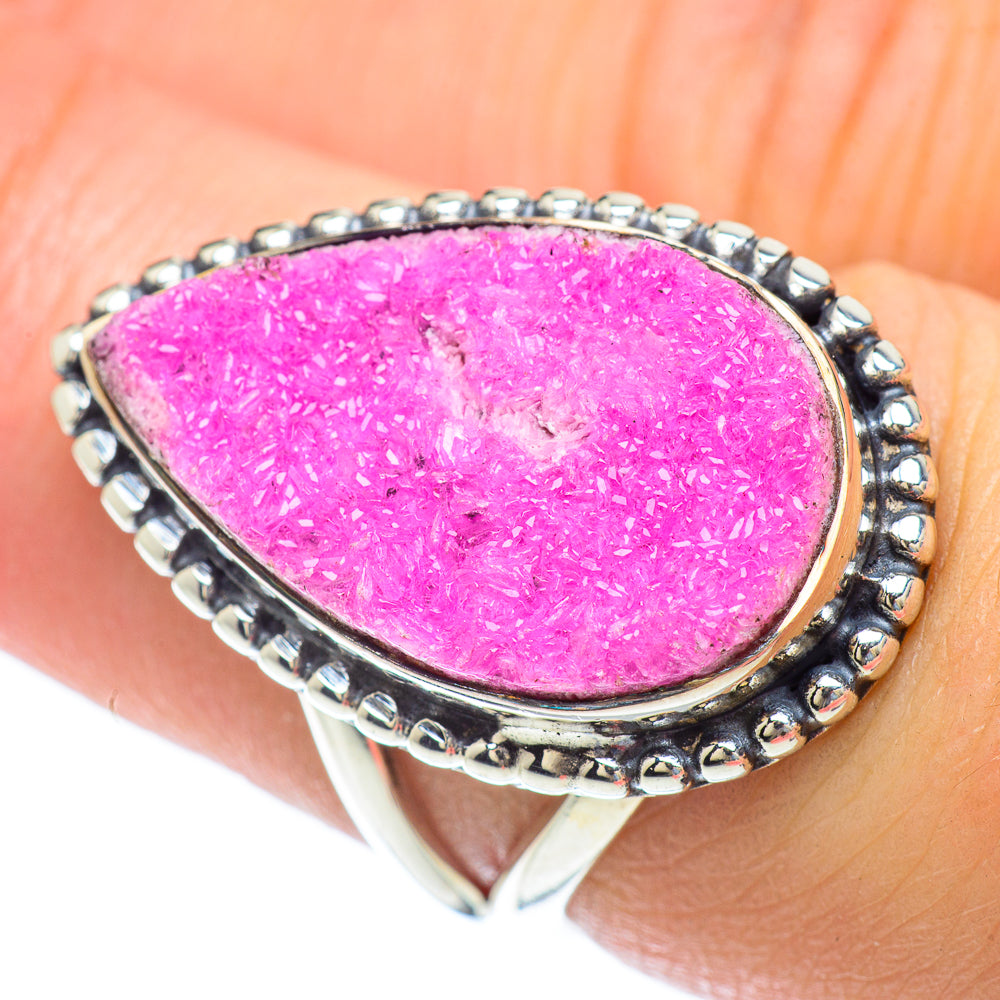 Cobalto Calcite Druzy Rings handcrafted by Anasilvercos - RING56885