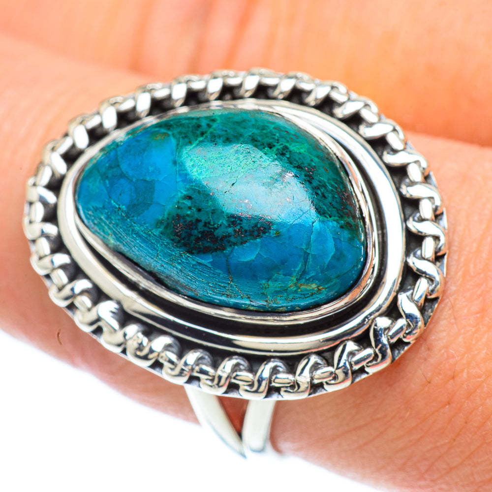 Chrysocolla Rings handcrafted by Anasilvercos - RING56894