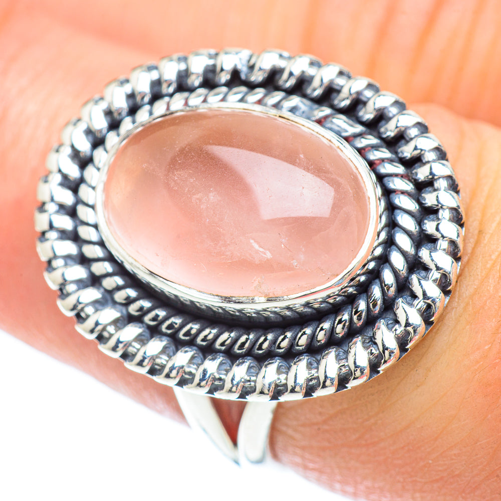 Rose Quartz Rings handcrafted by Anasilvercos - RING56912