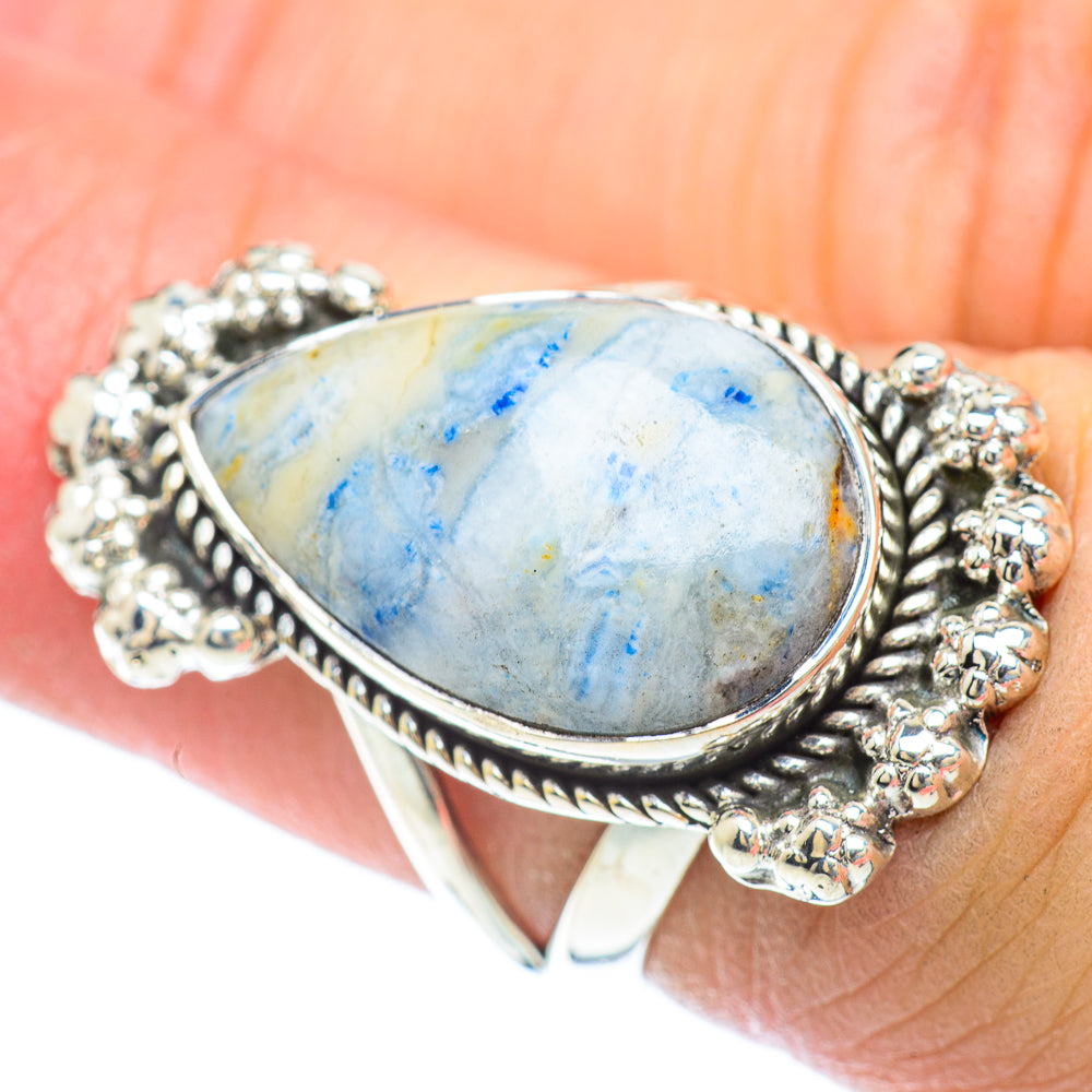 Blue Scheelite Rings handcrafted by Anasilvercos - RING56919