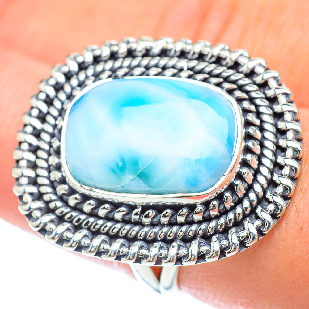 Larimar Rings handcrafted by Anasilvercos - RING56973