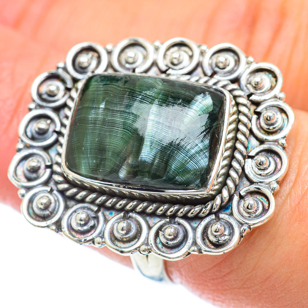 Seraphinite Rings handcrafted by Anasilvercos - RING56980