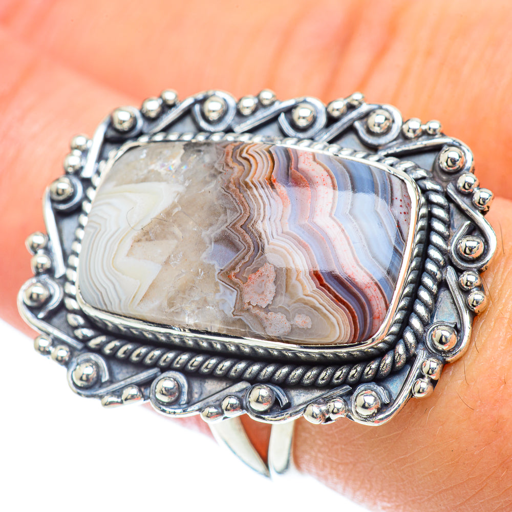 Laguna Lace Agate Rings handcrafted by Anasilvercos - RING56986