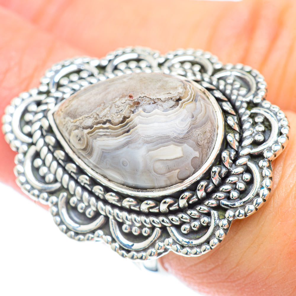 Laguna Lace Agate Rings handcrafted by Anasilvercos - RING56999