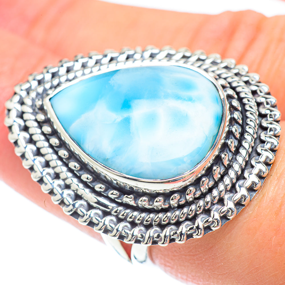 Larimar Rings handcrafted by Anasilvercos - RING57004