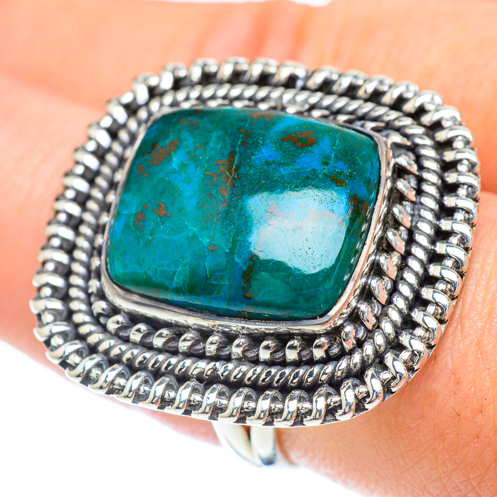 Chrysocolla Rings handcrafted by Anasilvercos - RING57008