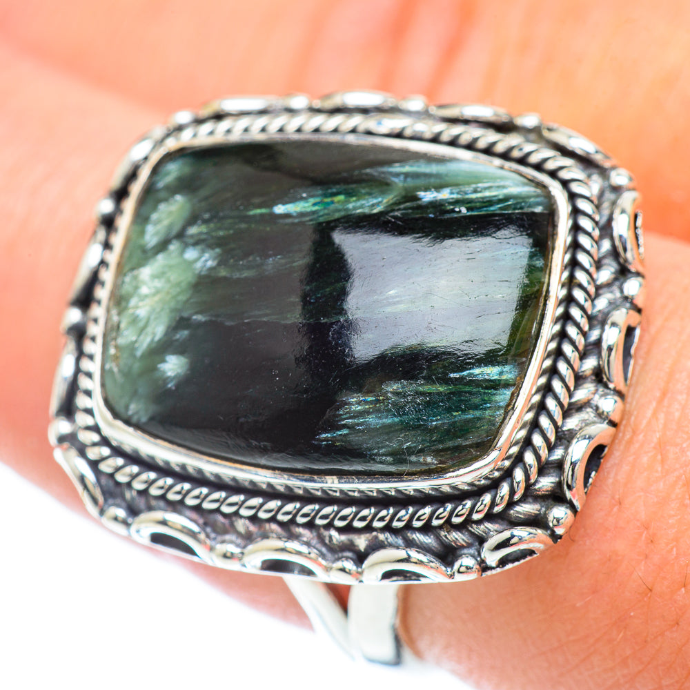 Seraphinite Rings handcrafted by Anasilvercos - RING57009