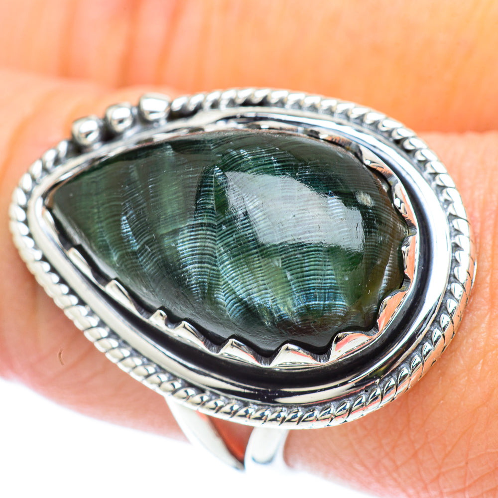 Seraphinite Rings handcrafted by Anasilvercos - RING57011