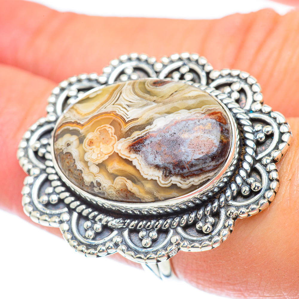 Laguna Lace Agate Rings handcrafted by Anasilvercos - RING57015