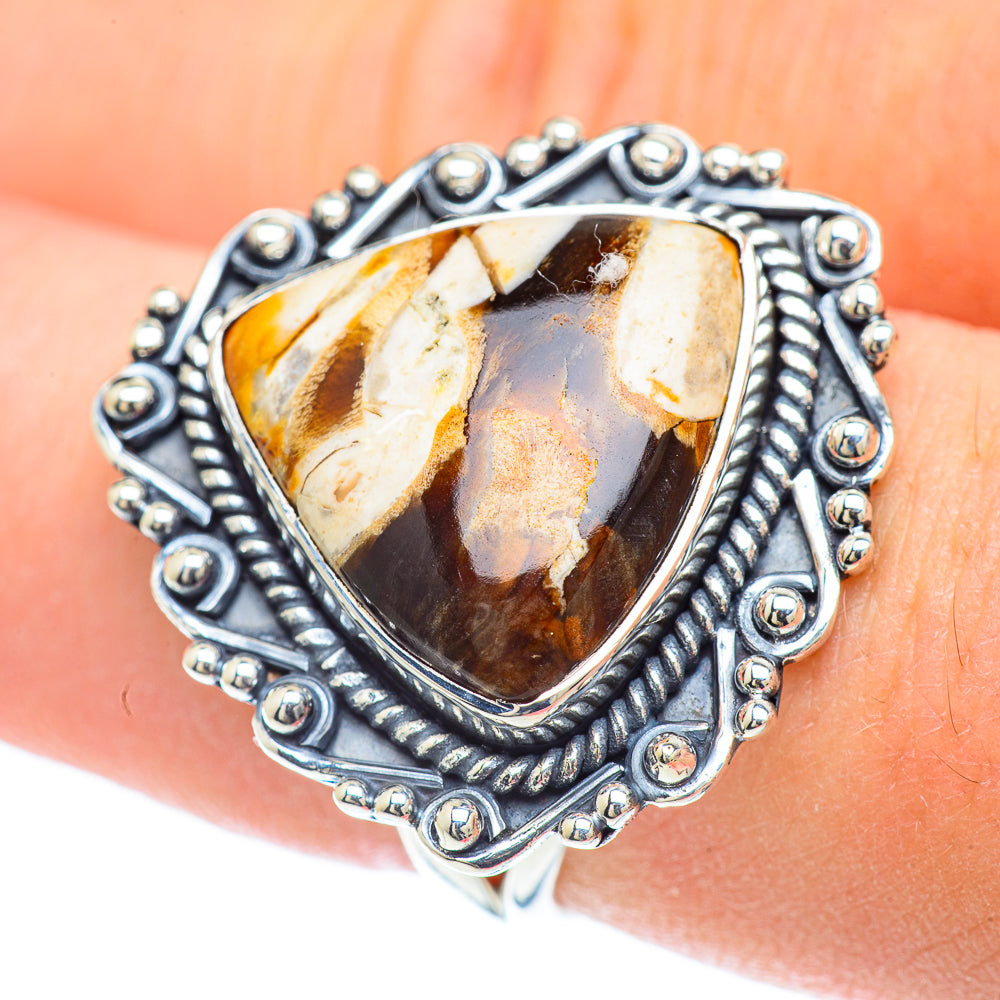 Peanut Wood Jasper Rings handcrafted by Anasilvercos - RING57039