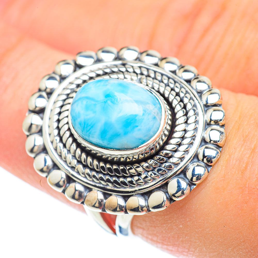 Larimar Rings handcrafted by Anasilvercos - RING57060