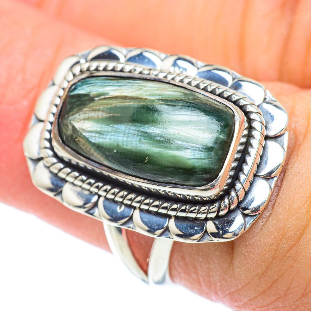 Seraphinite Rings handcrafted by Anasilvercos - RING57064