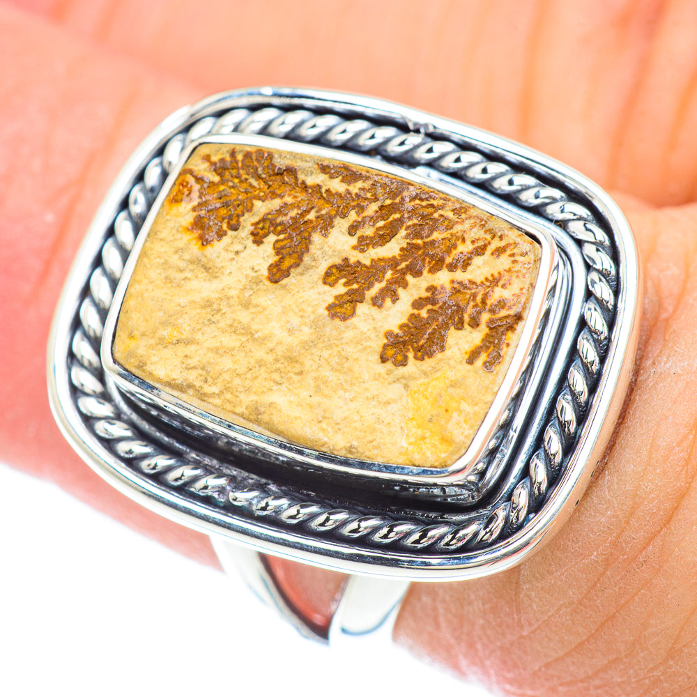 Germany Psilomelane Dendrite Rings handcrafted by Anasilvercos - RING57067