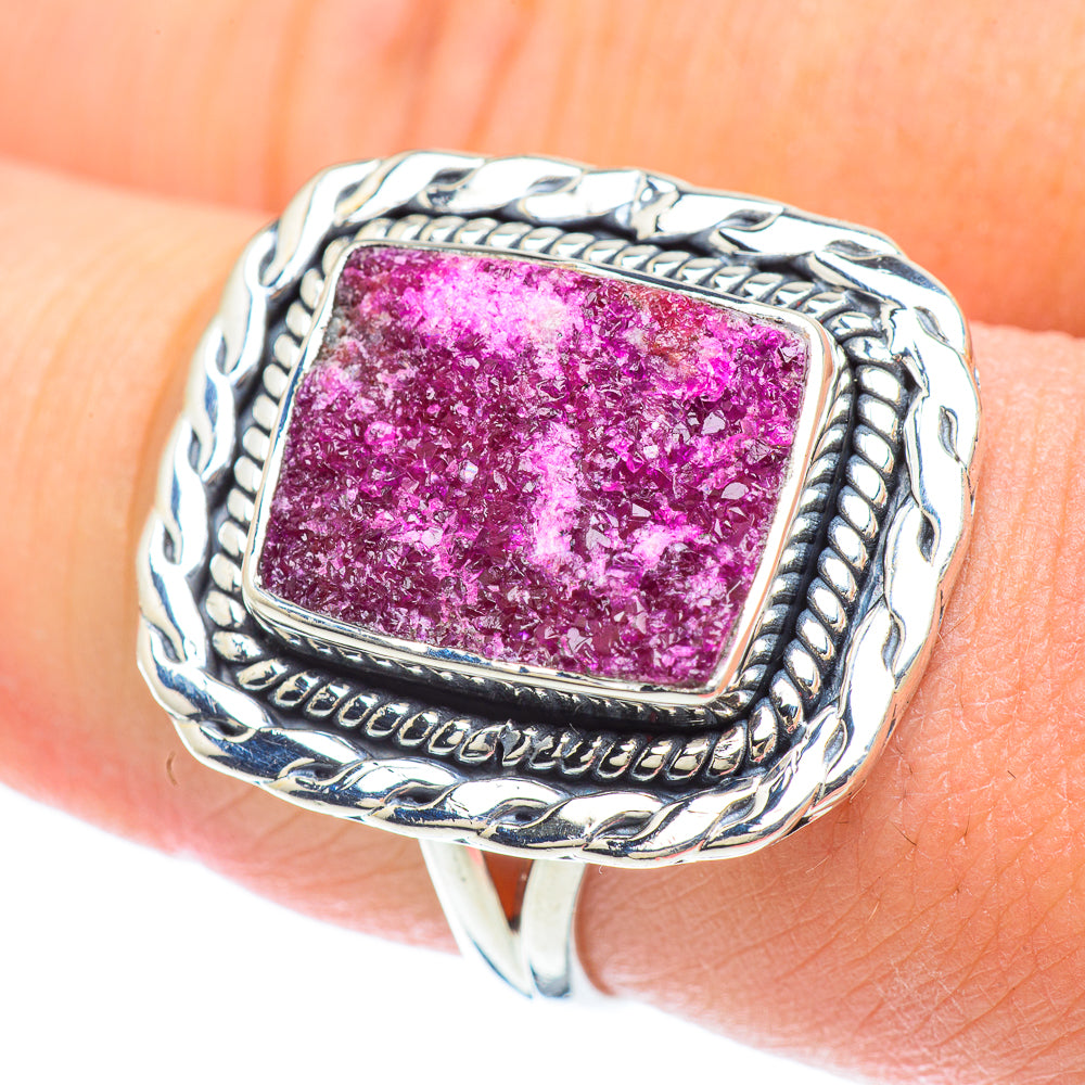 Cobalto Calcite Druzy Rings handcrafted by Anasilvercos - RING57070