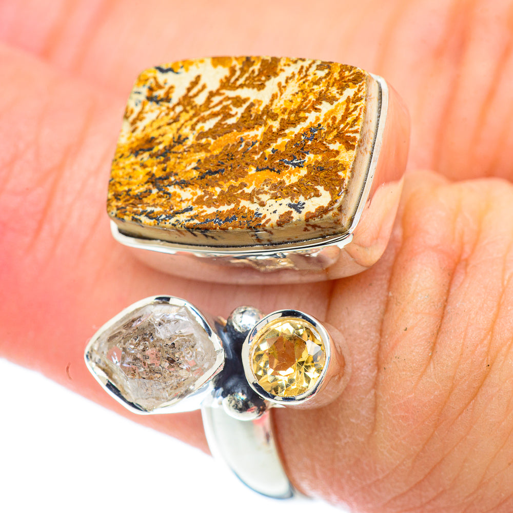 Germany Psilomelane Dendrite Rings handcrafted by Anasilvercos - RING57095