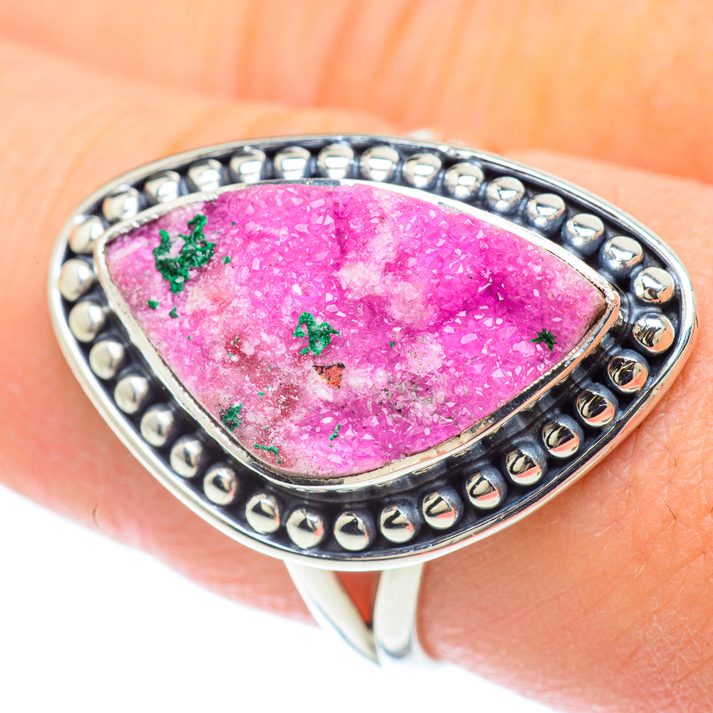 Cobalto Calcite Druzy Rings handcrafted by Anasilvercos - RING57098