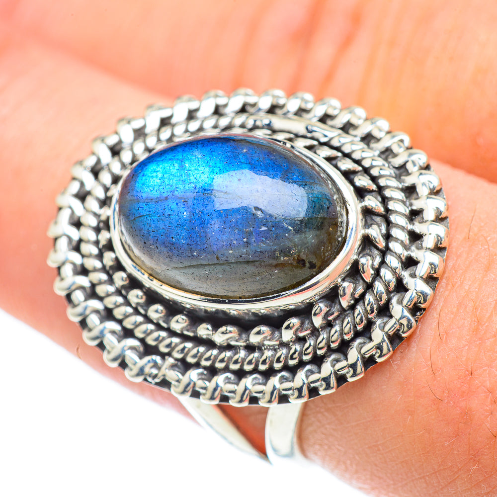 Labradorite Rings handcrafted by Anasilvercos - RING57112