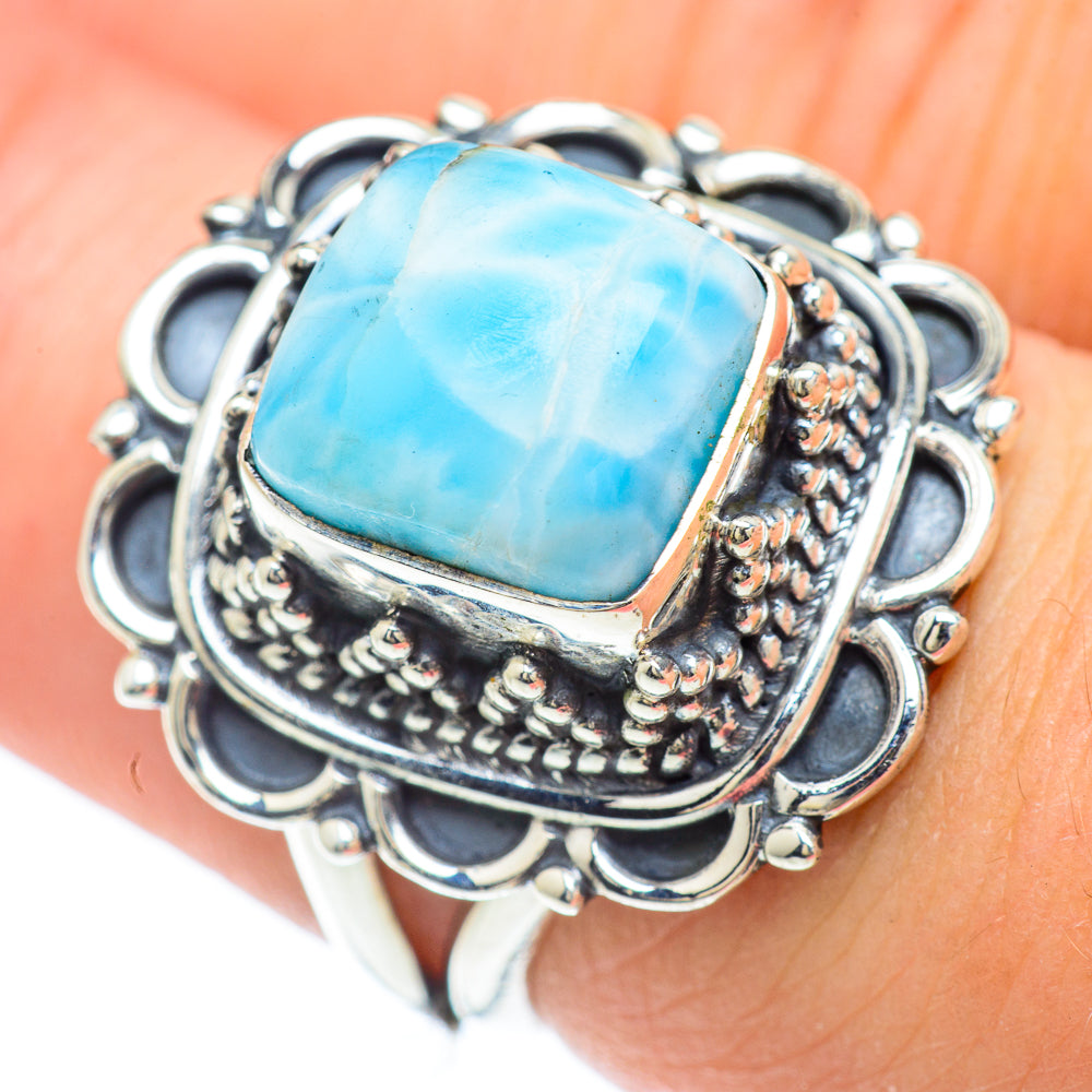 Larimar Rings handcrafted by Anasilvercos - RING57162