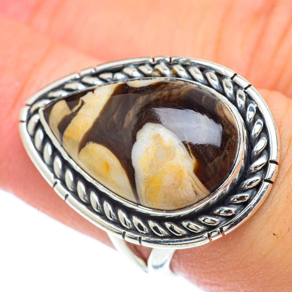 Peanut Wood Jasper Rings handcrafted by Anasilvercos - RING57194