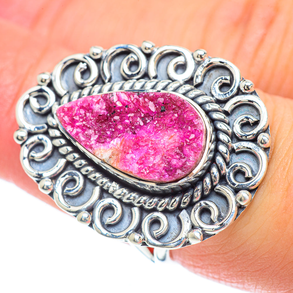 Cobalto Calcite Druzy Rings handcrafted by Anasilvercos - RING57197