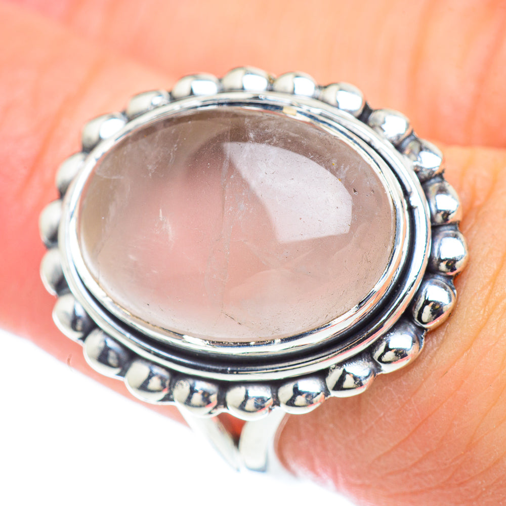 Rose Quartz Rings handcrafted by Anasilvercos - RING57216
