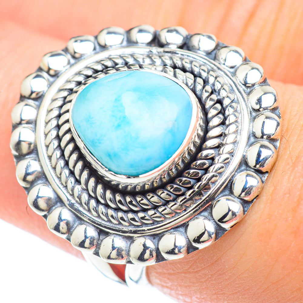 Larimar Rings handcrafted by Anasilvercos - RING57224