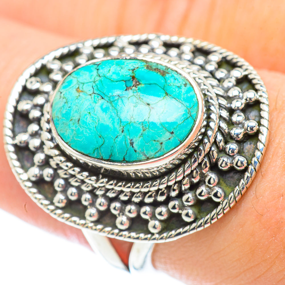Tibetan Turquoise Rings handcrafted by Anasilvercos - RING57225