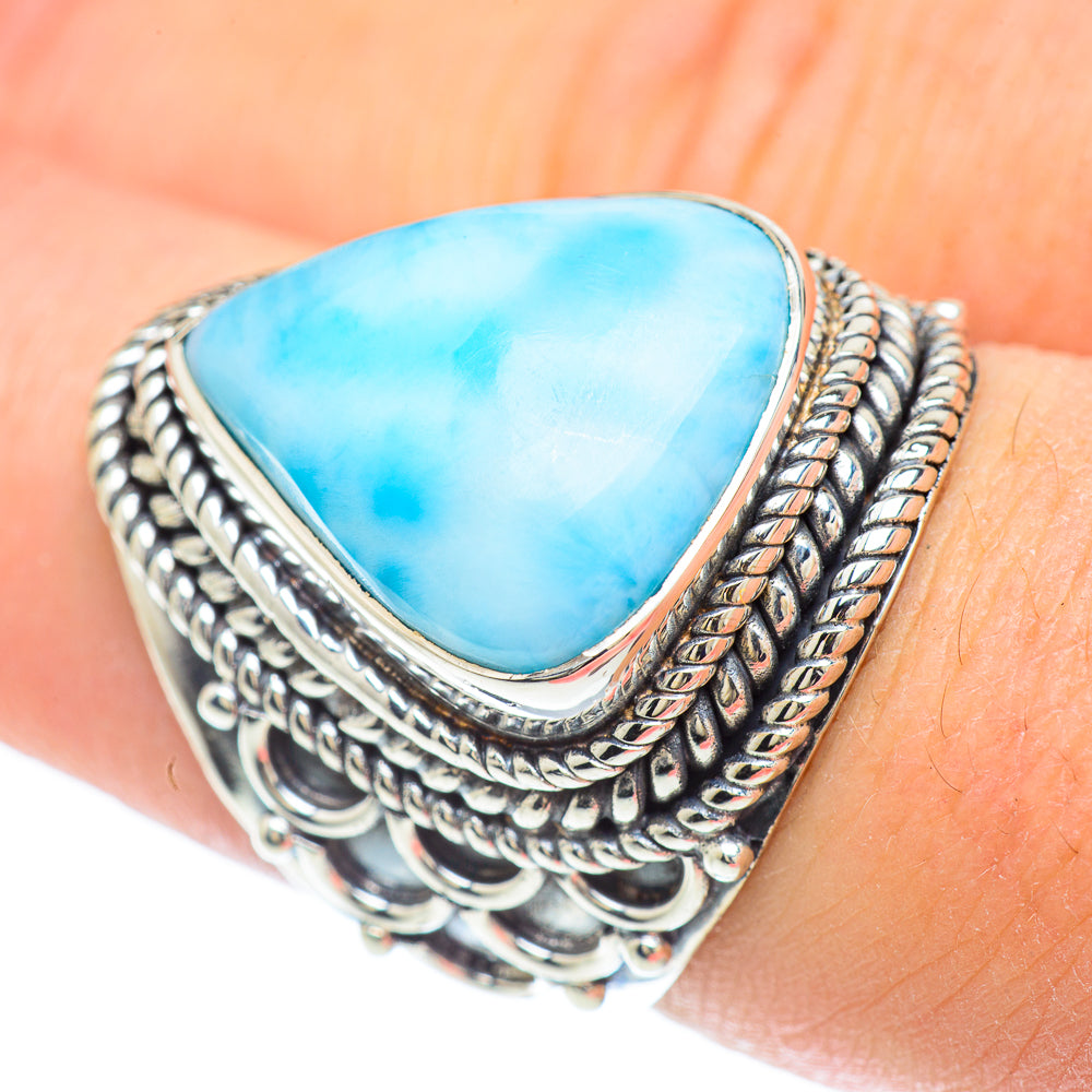 Larimar Rings handcrafted by Anasilvercos - RING57279