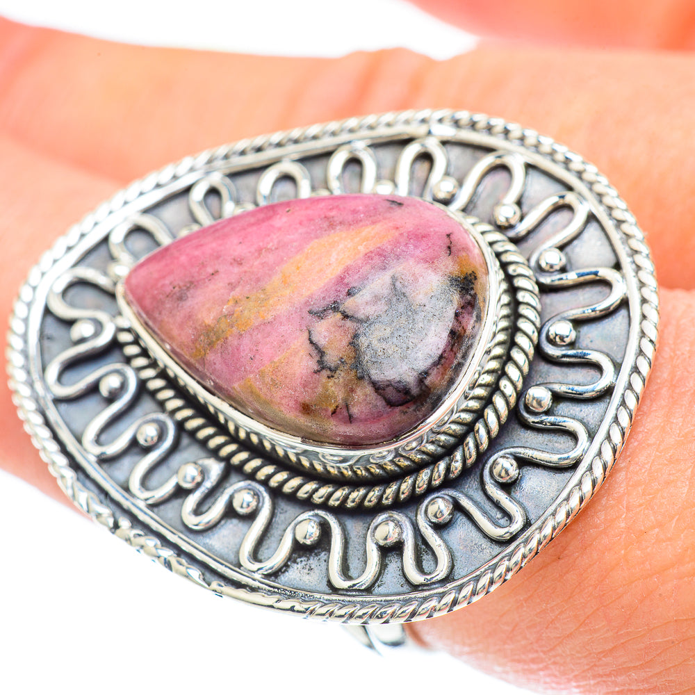 Rhodonite Rings handcrafted by Anasilvercos - RING57293