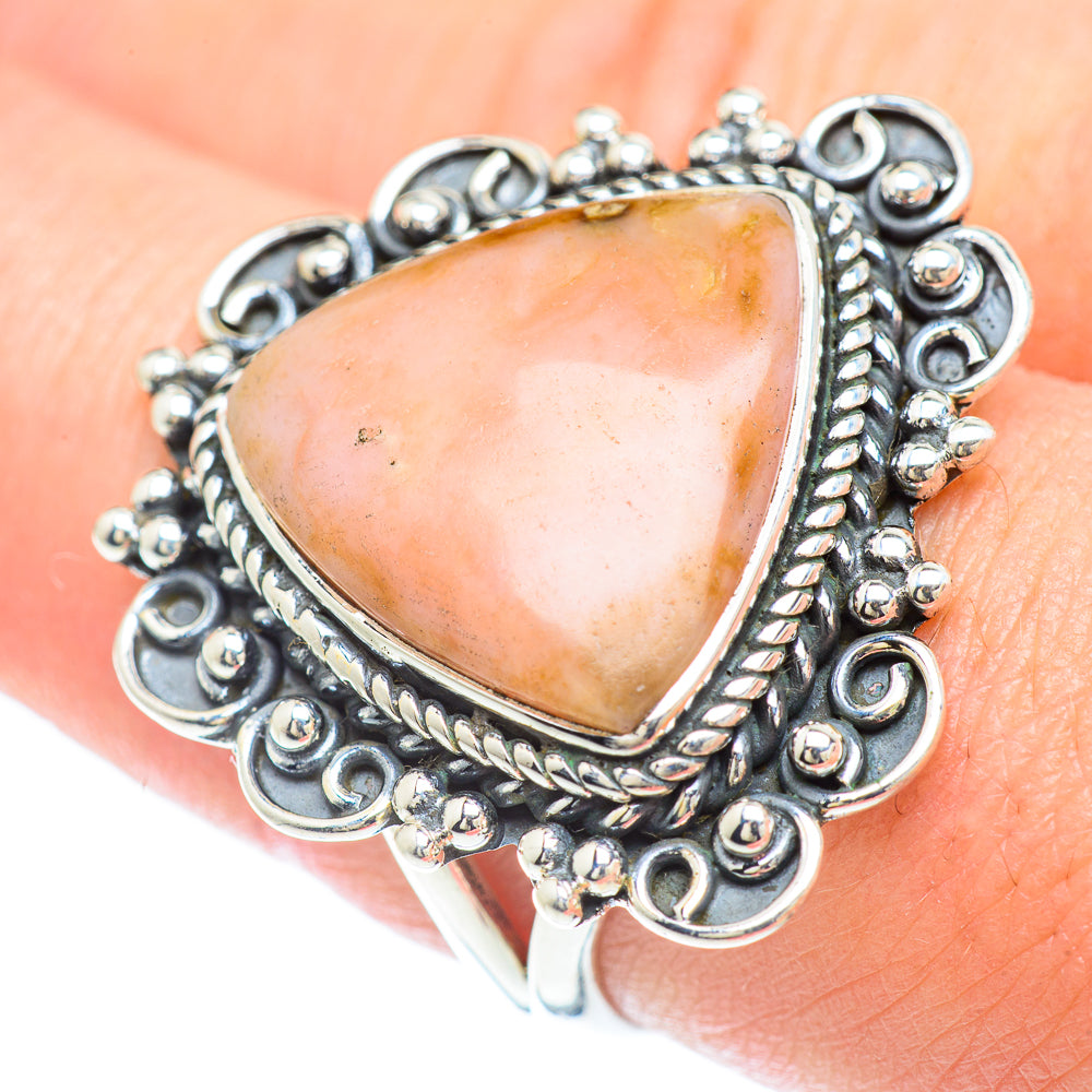 Pink Opal Rings handcrafted by Anasilvercos - RING57324