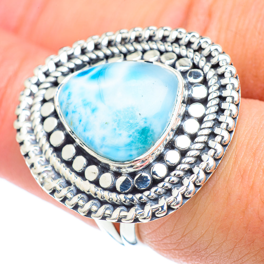 Larimar Rings handcrafted by Anasilvercos - RING57335