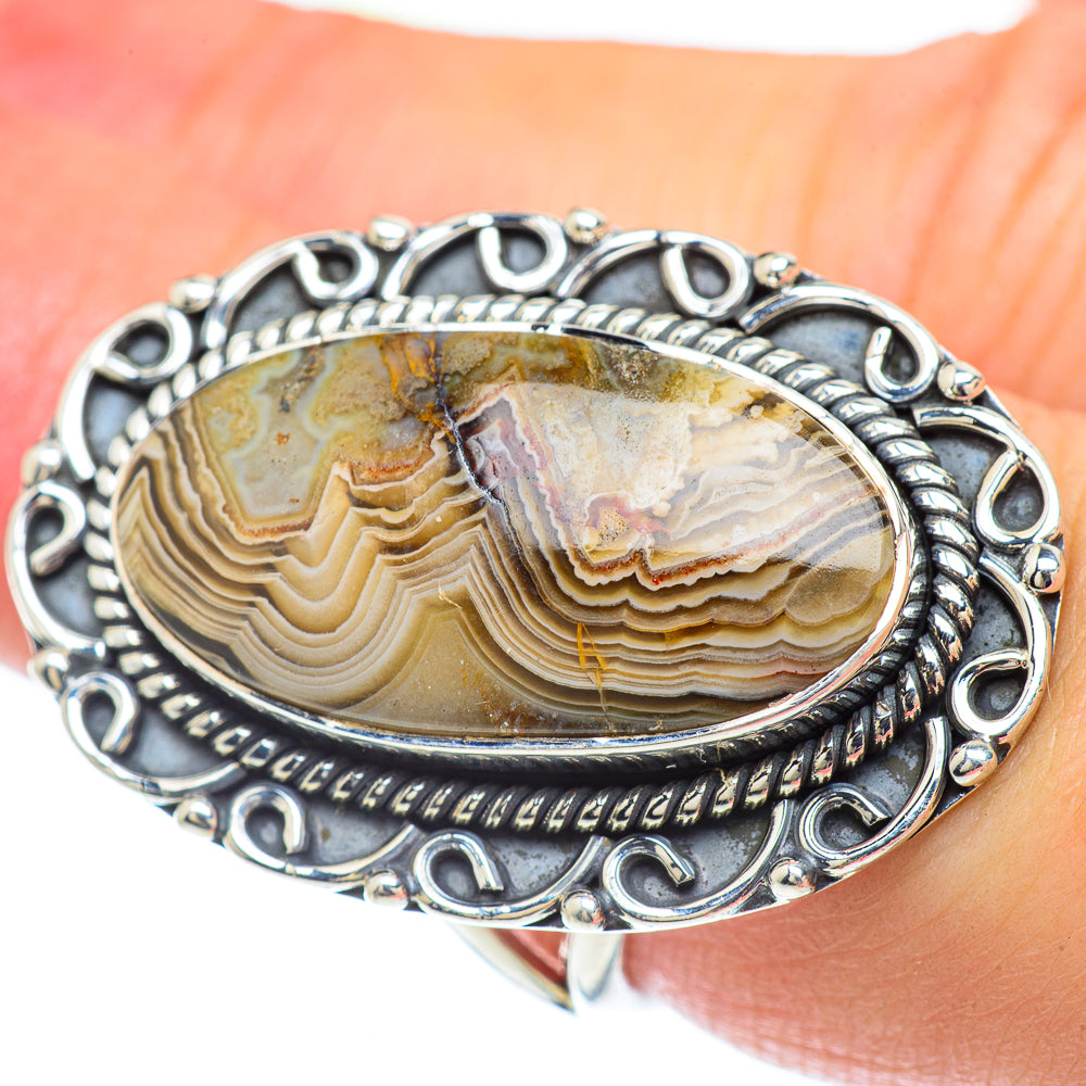 Laguna Lace Agate Rings handcrafted by Anasilvercos - RING57374