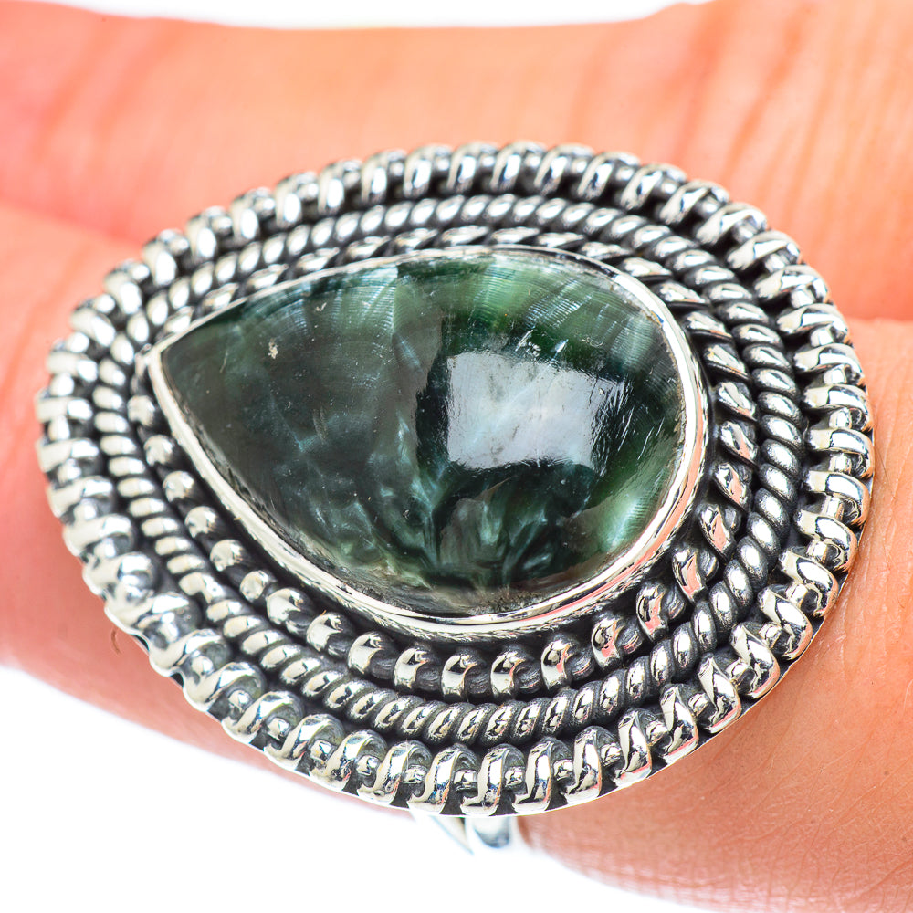 Seraphinite Rings handcrafted by Anasilvercos - RING57404