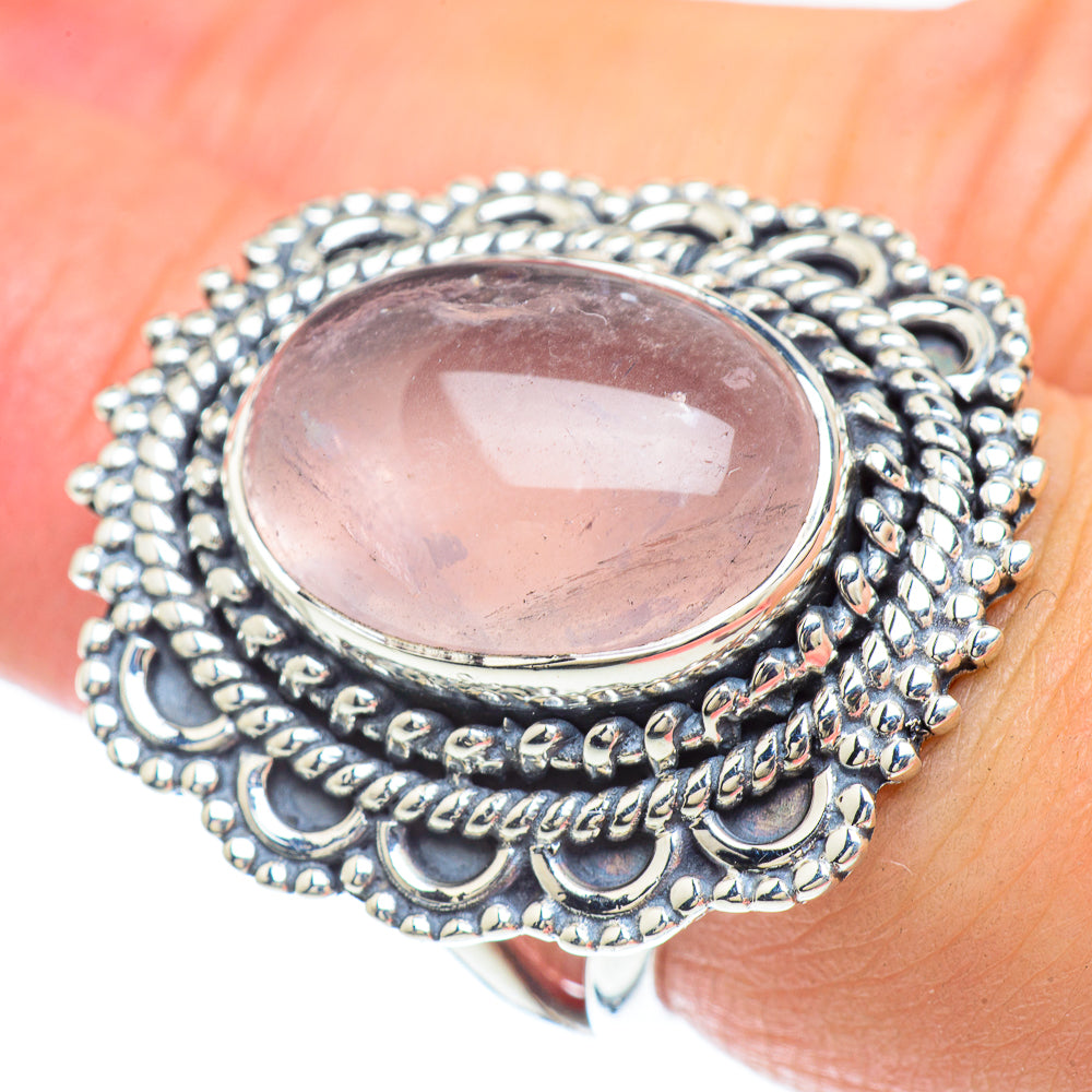 Rose Quartz Rings handcrafted by Anasilvercos - RING57410