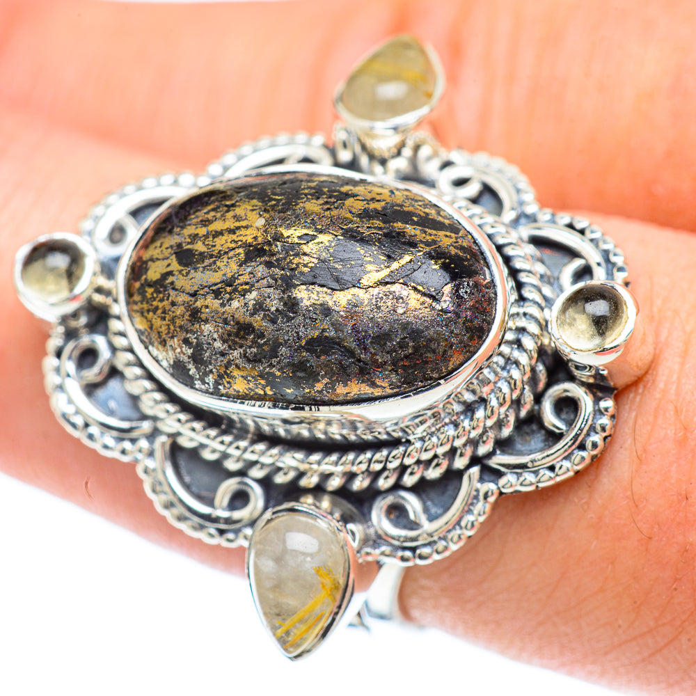 Pyrite Agate Rings handcrafted by Anasilvercos - RING57414