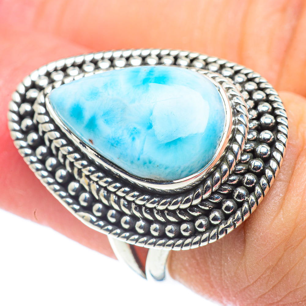 Larimar Rings handcrafted by Anasilvercos - RING57430