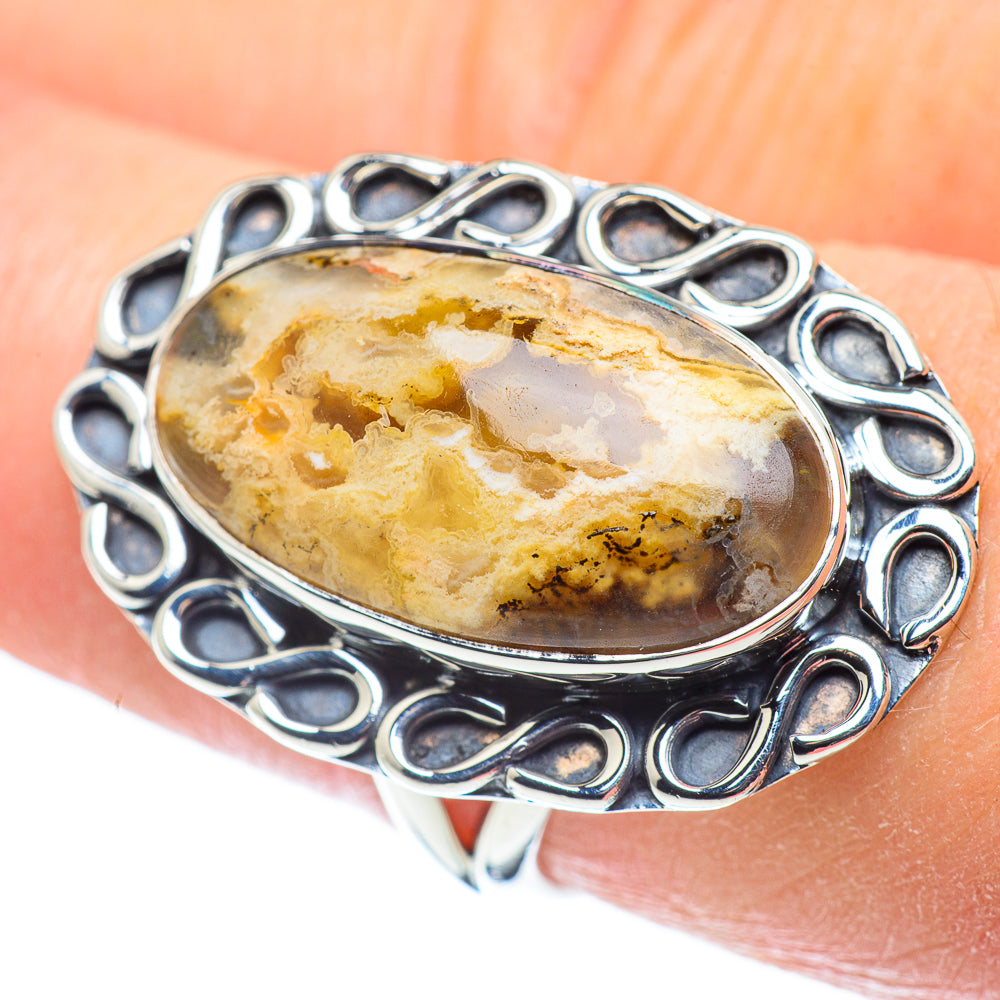 Plume Agate Rings handcrafted by Anasilvercos - RING57439