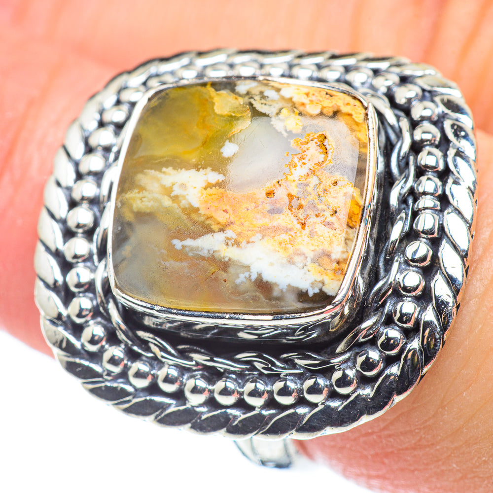 Plume Agate Rings handcrafted by Anasilvercos - RING57442
