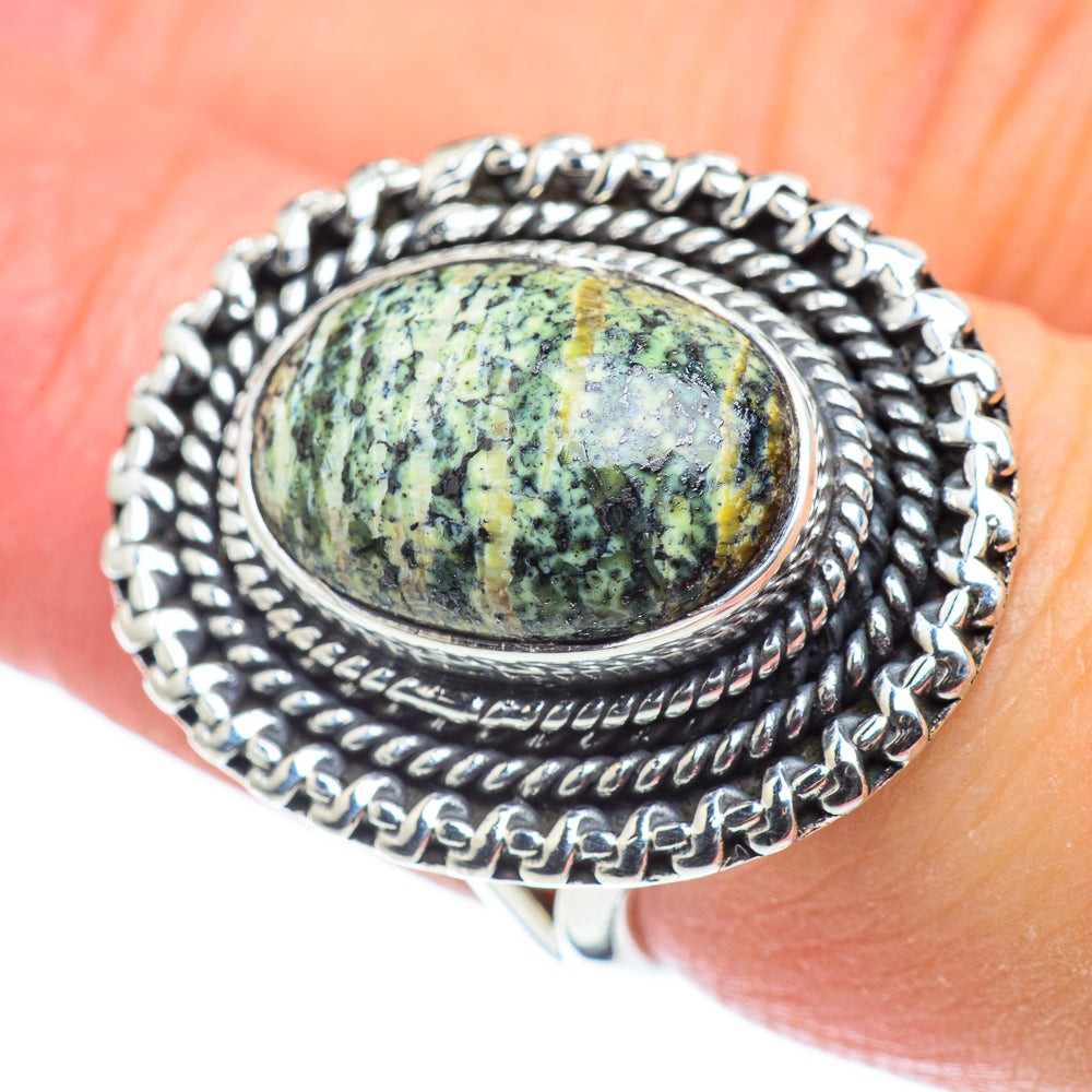 Lizard Jasper Rings handcrafted by Anasilvercos - RING57459