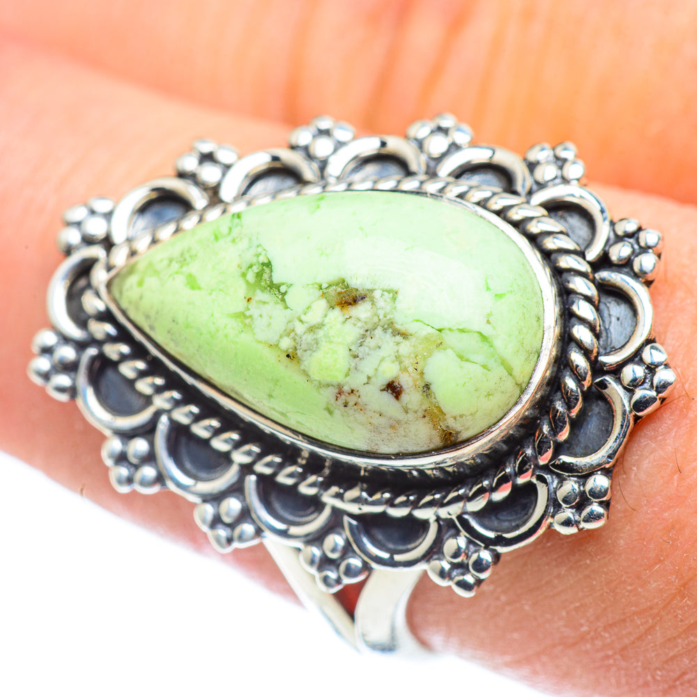 Lemon Chrysoprase Rings handcrafted by Anasilvercos - RING57483
