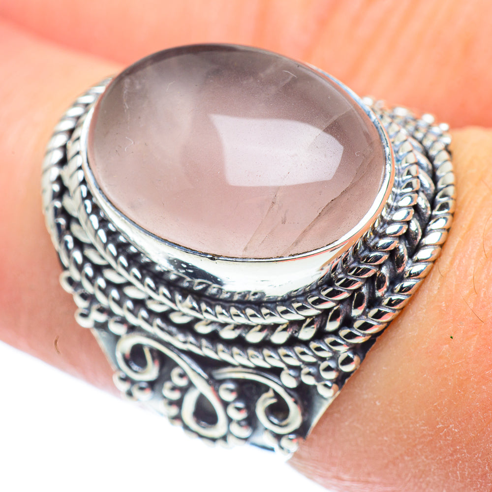 Rose Quartz Rings handcrafted by Anasilvercos - RING57515