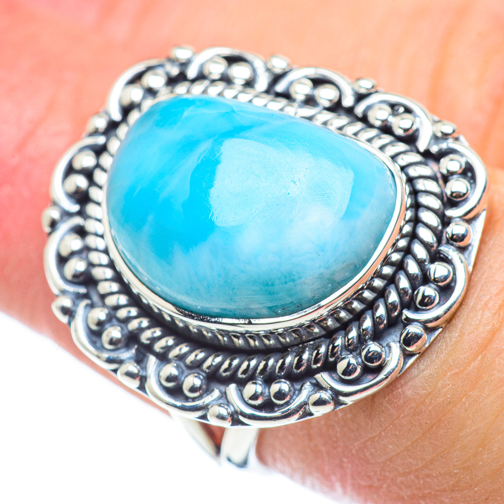 Larimar Rings handcrafted by Anasilvercos - RING57524