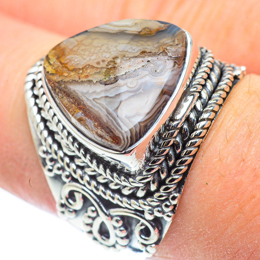 Laguna Lace Agate Rings handcrafted by Anasilvercos - RING57530